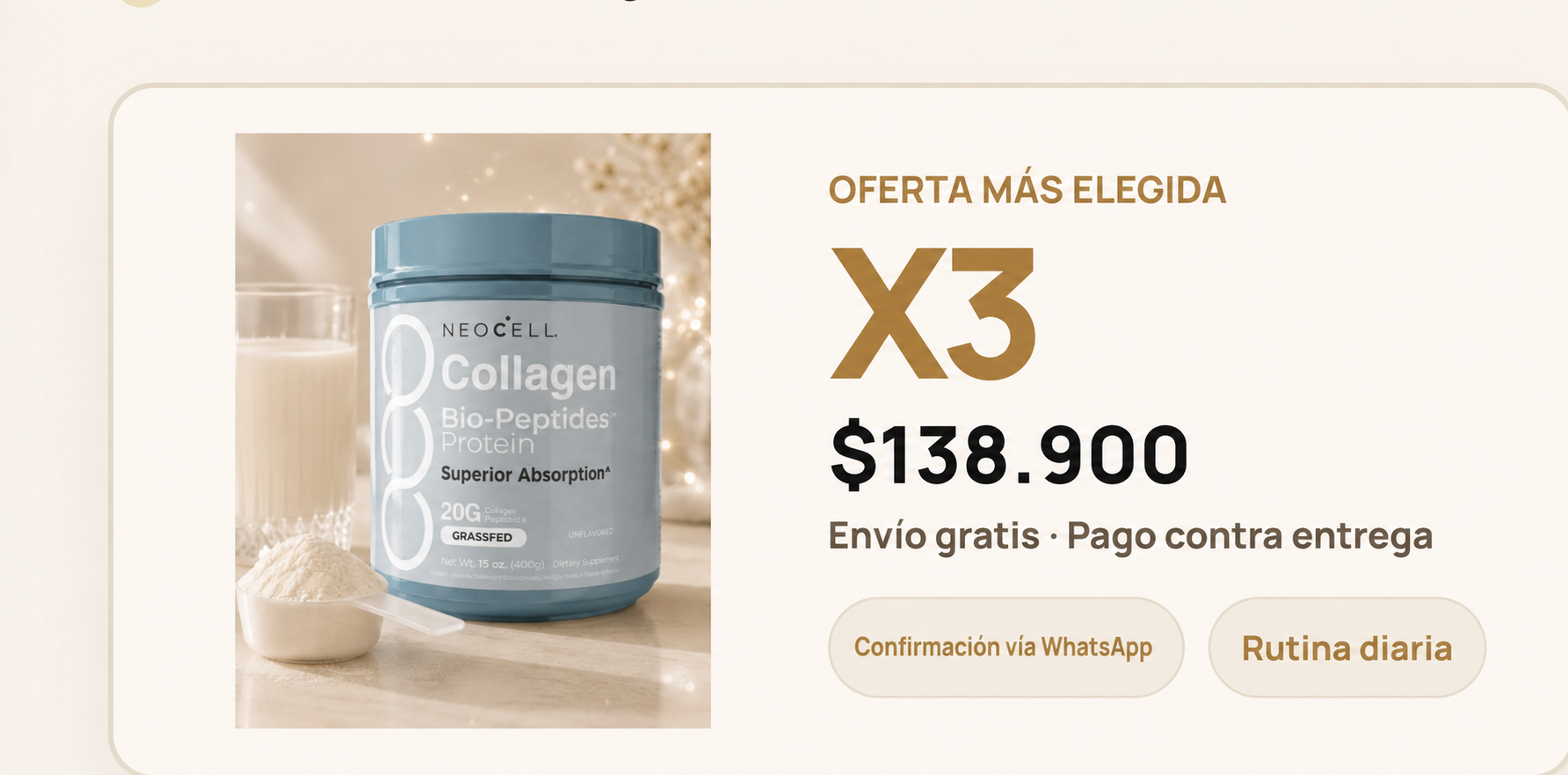Oferta más elegida NeoCell X3 por $138.900